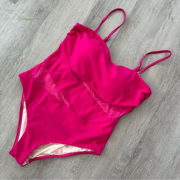 Swimsuits For All Hot Pink Magenta One Piece Bathing Suit Women’s 16 - Picture 1 of 8
